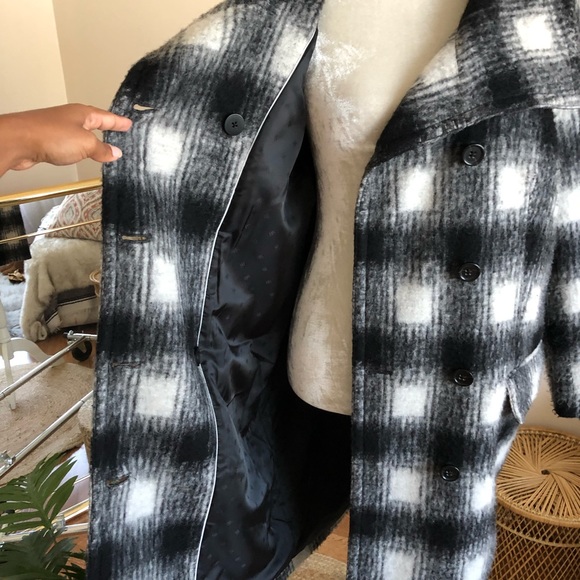Banana Republic Italian Gingham Woolblend Coat S - Picture 4 of 8